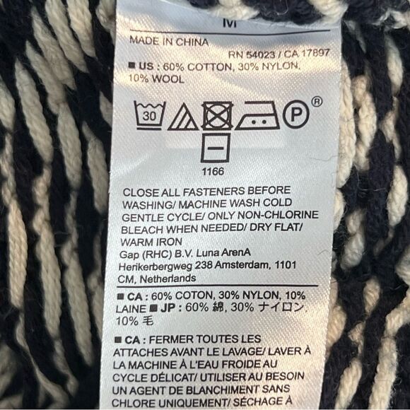 Banana Republic Mens Fair Isle Cardigan Sweater M Navy Preppy Academia Holiday - Picture 7 of 8